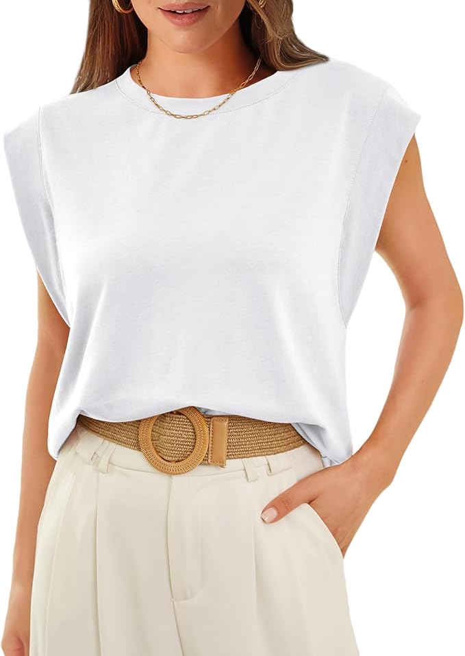 Women Cap Sleeve Summer Basic Tops